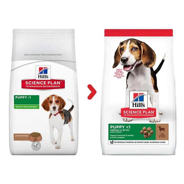 Hill's Science Plan Puppy <1 Medium Breed Dry Food – Lamb & Rice Flavour