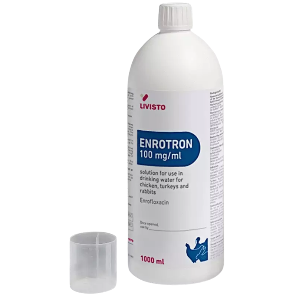 Enrotron 100 mg/ml Solution for Use in Drinking Water for Chickens, Turkeys and Rabbits 1000ml