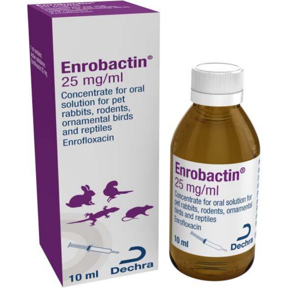 Enrobactin 25 mg/ml Concentrate for Oral Solution for Pet Rabbits, Rodents, Ornamental Birds and Reptiles